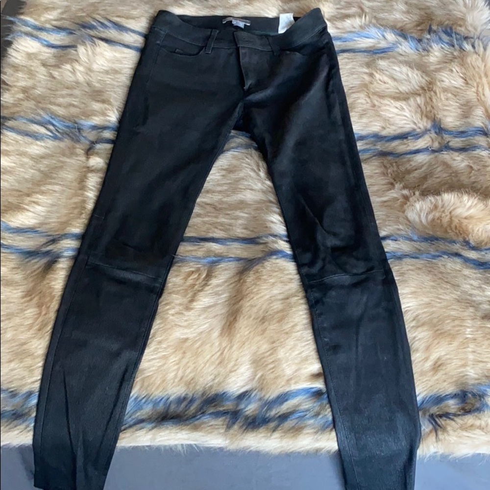 VINCE Leather Pants Low/Mid Rise sz 0